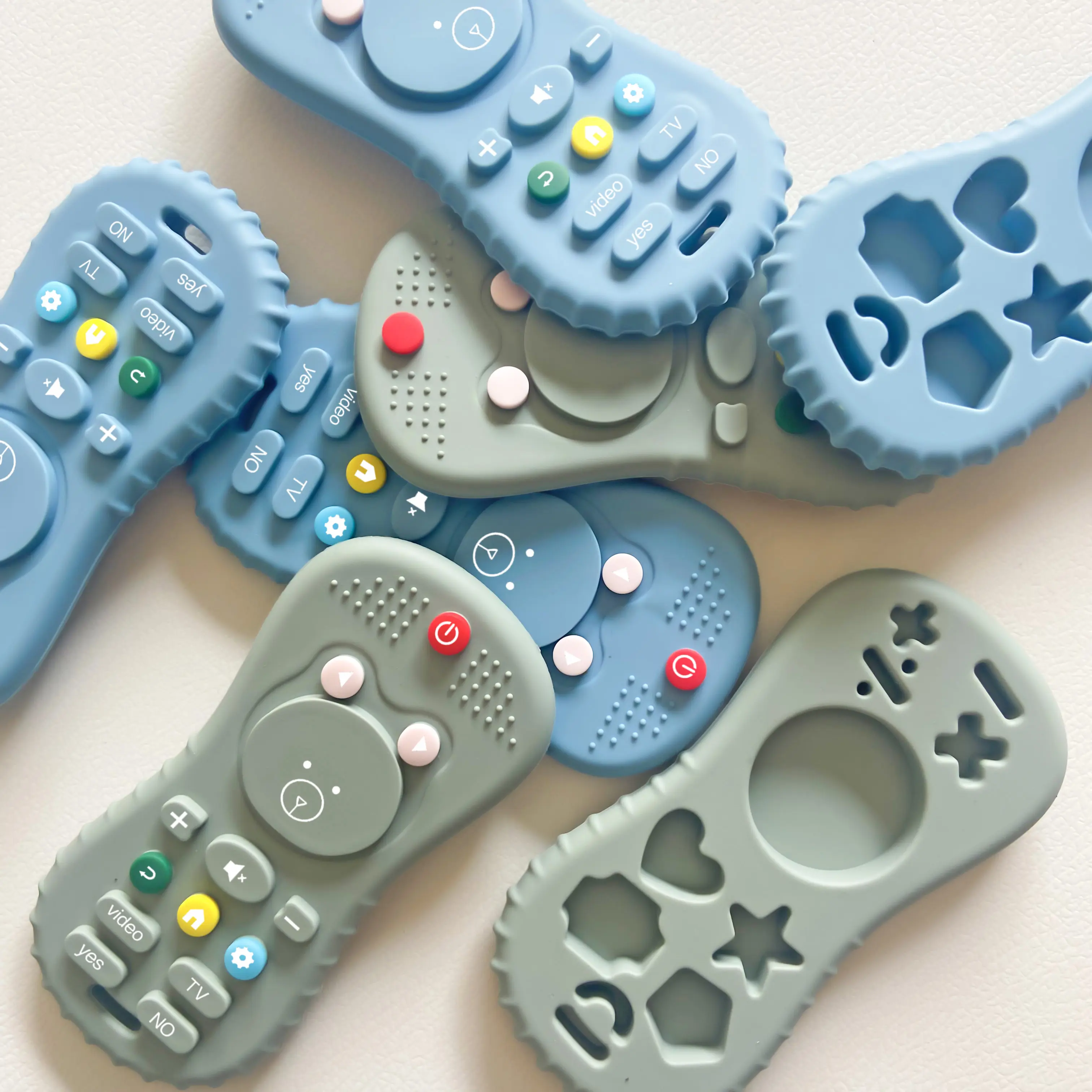 Jouet de dentition personnalisé en Silicone Non toxique sans BPA de haute qualité pour bébé, télécommande pour dents de bébé