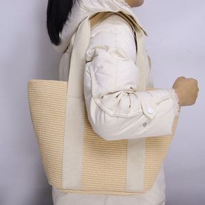 Custom Logo DIY High Quality Summer Autumn/Spring <b>Beach</b> Bohemian Style <b>Large</b> Capacity Women's Straw Tote <b>Bag</b> Storage Travel - Product Image 5