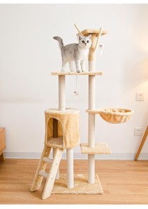 多功能豪华猫玩具互动多层猫家具剑麻刮擦器公寓后猫树塔宠物游戏屋 - Product Image 2