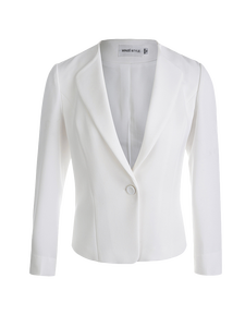 Minzestyle - <span class=keywords><strong>Traje</strong></span> <span class=keywords><strong>de</strong></span> Negocios <span class=keywords><strong>para</strong></span> <span class=keywords><strong>Mujer</strong></span>, Primavera y Otoño, Cuello en V, Manga 3/4, Corte Entallado, Blanco, con un Solo Botón, Transpirable - Product Image 6