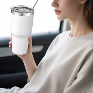 Lot de 20 gobelets à café de voyage isolés à double paroi en acier inoxydable avec couvercle classique enduit de poudre - Product Image 2