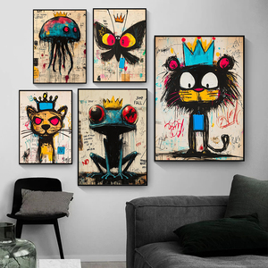 Decorazioni per la casa cornici di Graffiti di strada poster di animali stampe in porcellana di cristallo di lusso pop Art Graffiti - Product Image 4