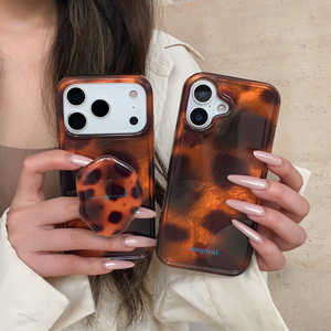 Coque de protection antichoc à imprimé léopard ambre automnal, compatible avec iPhone 17 16 Pro Max, coque de téléphone dégradée, coque arrière protectrice - Product Image 5