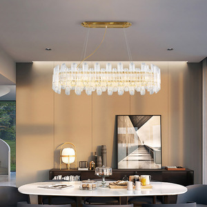 Lámpara de Araña de Cristal con Acabado Dorado, Base para Bombilla E26, LED Blanco Cálido de 3500K, Altura Ajustable, Garantía de 5 Años, Lámpara Colgante Tipo Tambor Grande - Product Image 6