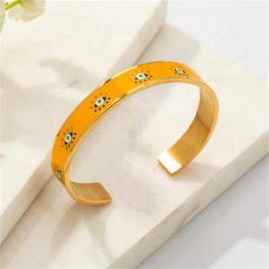 Flywu — bracelet élégant des yeux du <span class=keywords><strong>mal</strong></span> en acier inoxydable, Style bohème, Triangle, pleine émail, incrusté à l'extérieur, du texte inspiré, nouveau - Product Image 3