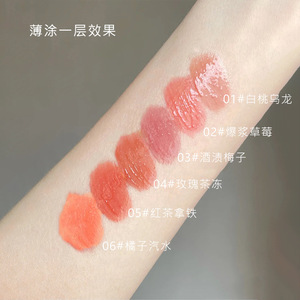 Glaçure à lèvres miroir de fête sensorielle teinte de lèvres aqueuses rouge à lèvres liquide hydratant brillant à lèvres nourrissant à l'eau légère pour les étudiants - Product Image 6