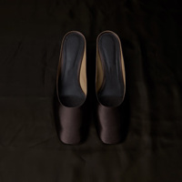 Mules Ansu à bout carré en satin haut de gamme avec doublure en cuir véritable et semelle intermédiaire en PVC pour femme - Tendance mode, idéales pour l'extérieur et l'été