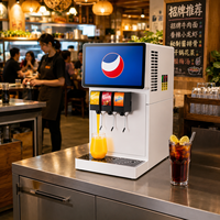 Machine à boissons gazeuses intégrée à eau froide, distributeur de soda à 3 têtes, système Postmix pour restaurants modernes