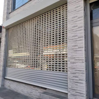 Volets roulants de sécurité modernes en aluminium avec panneaux perforés pour vitrines commerciales et centres commerciaux