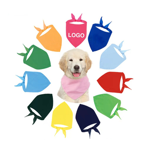 Logotipo personalizado perro Bandana liso clásico triángulo mascota <span class=keywords><strong>Collar</strong></span> con verano sólido estampado accesorio bufanda para perros - Product Image 1