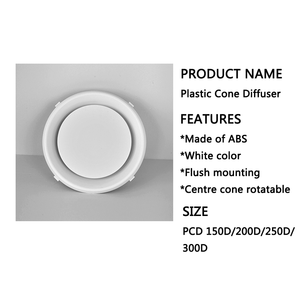 Diffuseur conique moderne en plastique, <span class=keywords><strong>grille</strong></span> d'aération <span class=keywords><strong>ronde</strong></span> externe avec design réglable pour CVC ou <span class=keywords><strong>ventilation</strong></span> - Product Image 3