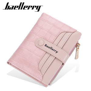 Baellerry Women's Short <b>Wallet</b> Pink Bi-Fold Card <b>Holder</b> With Zipper And Snap Closure For Everyday Use - Product Image 5