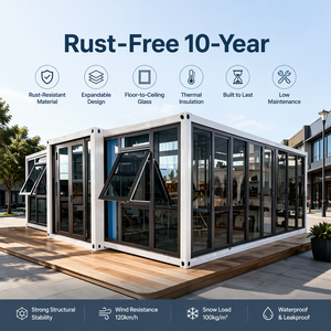 ร้านค้าแบบพกพาอเนกประสงค์ขนาด 20 ฟุต พร้อมผนังกระจก สำหรับร้านบูติกเคลื่อนที่และโชว์รูม - Product Image 1