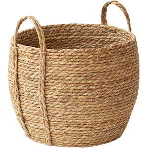 Seagrass Woven <b>Basket</b> Round With Handles Large Storage For Plants And Clothes Hainan Made - Product Image 4