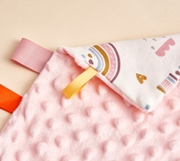 Couverture en peluche pour bébé garçon unisexe, couverture souple pour nouveau-né, avec étiquette pour sucette, pour filles