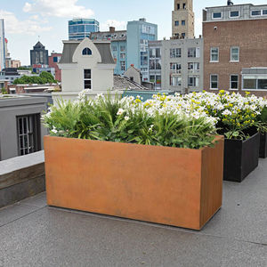 Jardinière en acier corten grande jardinière extérieure jardinière carrée en cube jardinières rustique en métal pot de fleur de <span class=keywords><strong>jardin</strong></span> style rustique contemporain - Product Image 1