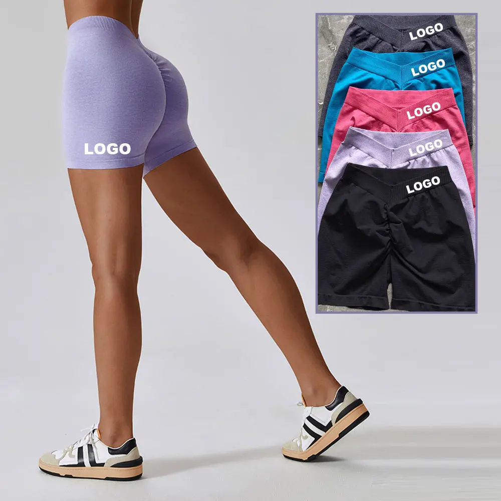 Neues Produkt V-Back Custom Good Stretchy Biker Yoga Gym Nettes Training Sommer Workout Booty Lifting Shorts für Frauen