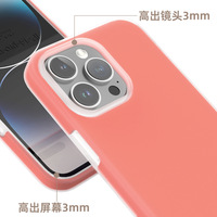 Vente directe d'usine, coque de téléphone en silicone liquide de style gelée, finition mate, antichoc pour iPhone 14 Pro Max/15, protection intégrale