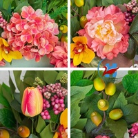 Karangan Bunga Buatan Dekorasi Pintu Musim Gugur Hydrangea Peony Garland Dekorasi Lintas Batas Pajangan Jendela Tanda Selamat Datang 45/50cm