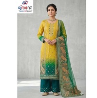 Gaun Tradisional Etnis Wanita Pakistan, Pakaian Pesta Pernikahan yang Stylish, Setelan Salwar, Dupatta Cantik, Bahan Stretchable Anti Kusut