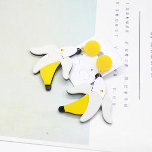 Pendientes de acrílico con diseño de frutas y verduras: fresa, sandía, granada, coliflor, piña, limón, plátano, para mujer - Product Image 4