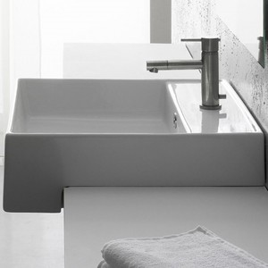 Scarabeo Teorema lavandino Semi-incassato Design elegante per uso bagno di casa - Product Image 1