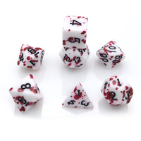 Ensemble de dés D&D DND personnalisés avec logo, 7 pièces, en résine acrylique polyédrique, effet moucheté, pour jeux de table, directement de l'usine