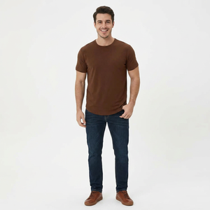 T-shirt à col rond pour homme, manches courtes, coupe classique, respirant, décontracté, matière personnalisée, jersey personnalisé - Product Image 1