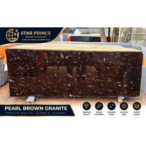 Losas Grandes de Piedra Natural Color Marrón Perla de Lujo, Patrón Elegante, Acabado Pulido Duradero, 1 Año de Garantía para Encimeras y Pisos de Villas - Product Image 1