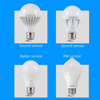 Lampes Led E27, 3, 5, 7, 9W, raccord 220V, capteur sonore, éclairage à Induction, capteur de mouvement PIR, capteur Radar, ampoules