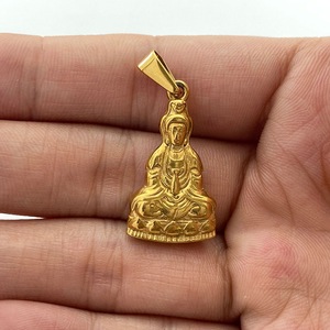 Yunnique – collier avec pendentif Bouddha en or pour hommes et femmes, chaîne de pull à la mode, bijoux cadeau - Product Image 3