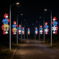 Décoration de festival, Halloween, mariage, éclairage urbain extérieur, IP65 étanche, flocon de neige 2D, motif de poteau LED de Noël, lumières de rue
