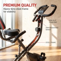 Bicicleta de Ejercicio Plegable para Ahorrar Espacio, Pantalla LCD, 10 Niveles Magnéticos, Portátil, para Entrenamiento Diario, Fisioterapia