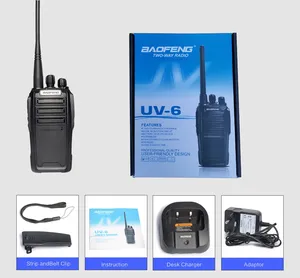 100% Baofeng ban đầu uv6 chuyên nghiệp chất lượng hàng đầu Dual Band hai cách đài phát thanh Thông tin liên lạc an ninh thiết bị bảo vệ Talkie-Walkie - Product Image 6