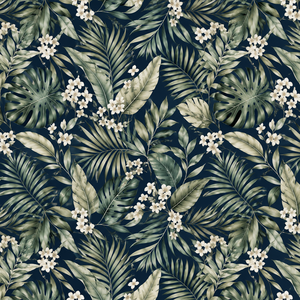 Tissu léger imprimé feuilles tropicales pour chemises de style hawaïen, tenues d'été, mode resort, chemises assorties pour couples et personnalisables - Product Image 2