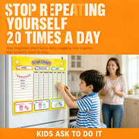 Tableau de récompenses magnétique effaçable à sec pour enfants, écologique, personnalisable, durable et léger, pour la maison, pour la motivation et la responsabilité