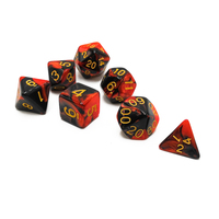 Ensemble de dés polyédriques DND en résine carrée, fabriqués à la main, 7 pièces, avec des bords tranchants et de belles inclusions