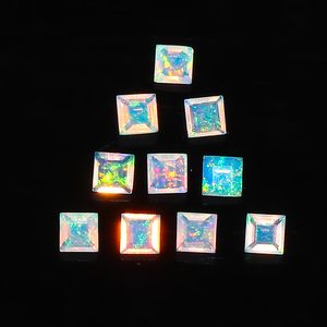 หยาชี โอปอลเอธิโอเปียธรรมชาติ คริสตัลทรงสี่เหลี่ยม 3x3 มม. หลายสี พลอยหลวมสำหรับทำเครื่องประดับ บำบัดจักระ - Product Image 2