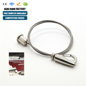 Kit de <span class=keywords><strong>suspension</strong></span> suspendue en acier inoxydable avec serre-câble et crochets - Product Image 1