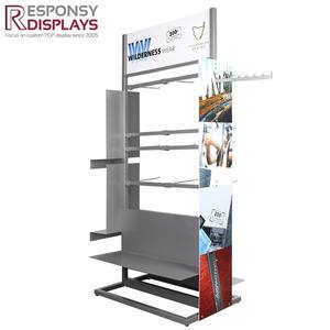 Desmontable y extraíble para POP Soporte de suelo de metal de alta calidad Estante de exhibición de manoplas ajustable con ganchos - Product Image 6