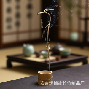 Quemador de incienso de bambú con forma de dragón, adorno de estilo chino, creativo, inspirado en el Zen japonés, para sala de té, estudio, hotel, tejido de bambú - Product Image 4