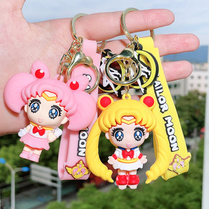 Porte-clés en PVC Usagi Tsukino de <span class=keywords><strong>Sailor</strong></span> <span class=keywords><strong>Moon</strong></span>, pendentif de sac pour couple, porte-clés de voiture - Product Image 2