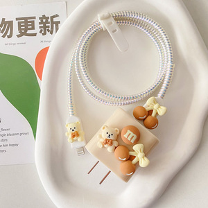 Không có moq số lượng lớn bán buôn 3D dễ thương phim hoạt hình rõ ràng mềm Silicone Cáp dữ liệu sạc bảo vệ trường hợp - Product Image 6