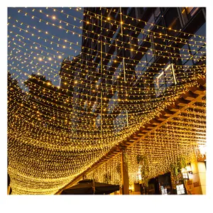 Lampu tali pohon Natal 100/200/300LED, dekorasi pohon Natal luar ruangan, tahan air, tali lampu transparan