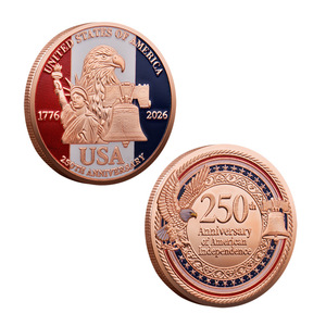 Koin Peringatan Ulang Tahun Kemerdekaan Amerika ke-250, Stock 1776-2026, Berlapis Besi, Lambang Elang Patung Liberty - Product Image 6