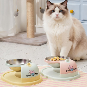 Comedero Elevado para Gatos Good Mood, de Acero Inoxidable, con Base Antideslizante y Diseño Colorido - Product Image 2