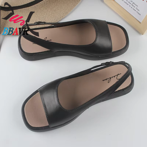 Sandalias Planas Casuales de Verano para Mujer, con Punta Abierta, Color Sólido, Punta Cuadrada, Personalizables - Product Image 3