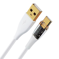 Nuevo Cable USB de Transferencia de Datos y Carga Rápida con Conector USB 3.0 Tipo-C y USB-A, Material TPE, Pantalla Digital y Conductor de Cobre Puro