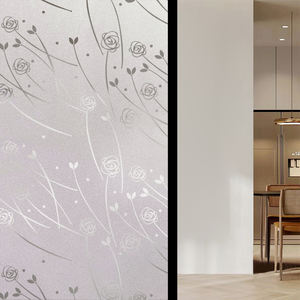 Film de fenêtre décoratif moderne givré noir en PVC gaufré 100 % opaque, non auto-adhésif, anti-UV, 2 mil, vente en gros FANNA HSDMS - Product Image 6