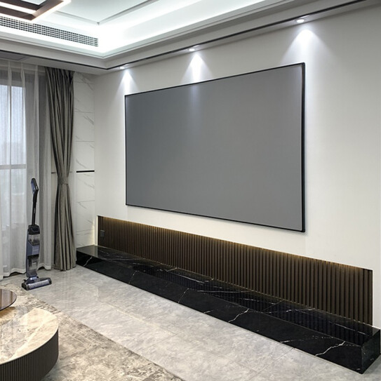 Projector Screen  Home Cinema Fixed Frame PET T-prism Alr  Projection Screen Wall Mounted